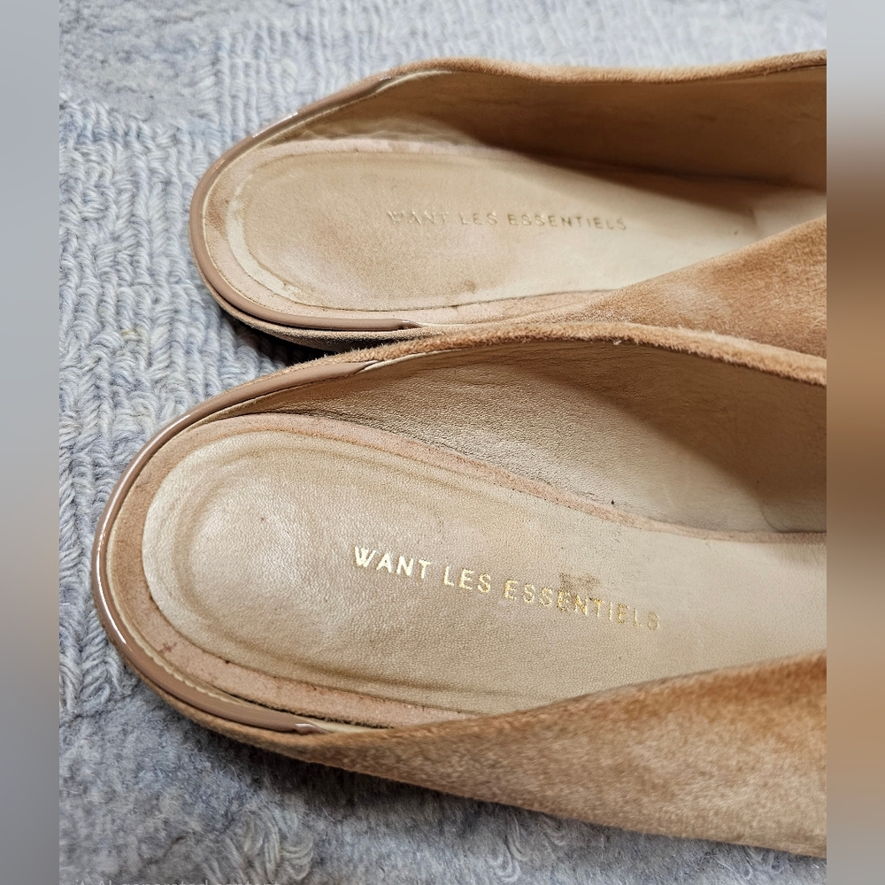 WANT Les Essentiels Beige Suede Slip-Ons - Picture 4 of 12